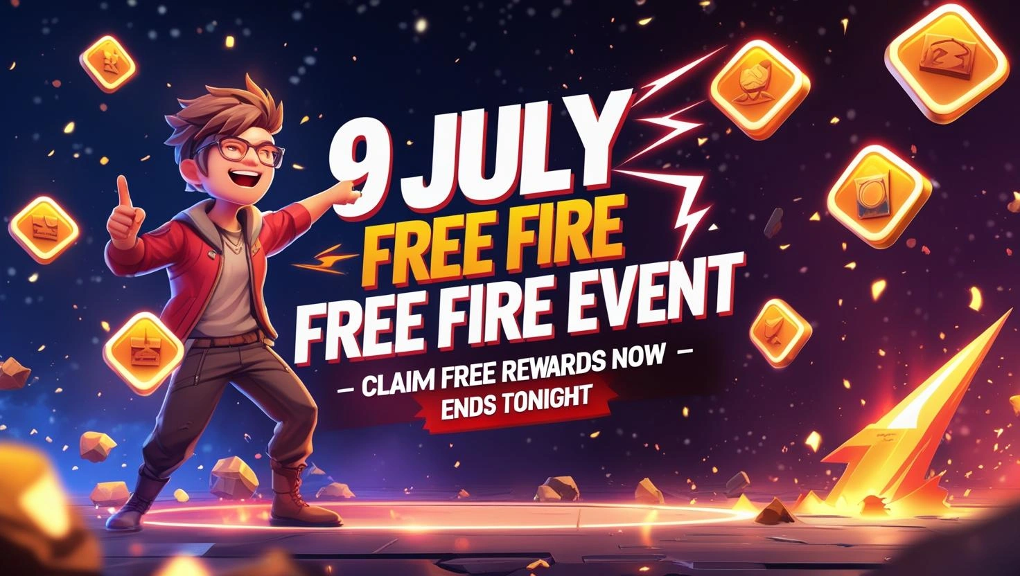 Free Fire 9 जुलाई 2025 का आज का इवेंट – जानिए कौन से फ्री इनाम मिल रहे हैं